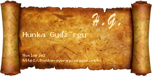Hunka György névjegykártya