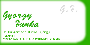 gyorgy hunka business card