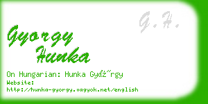 gyorgy hunka business card